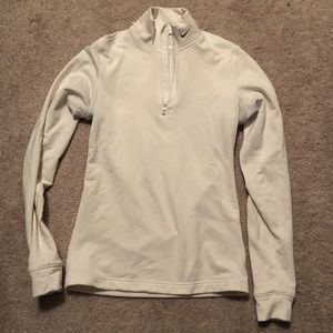 White Nike 1/4 zip thick running shirt